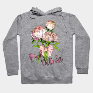 Pink Peony Flowers Hoodie